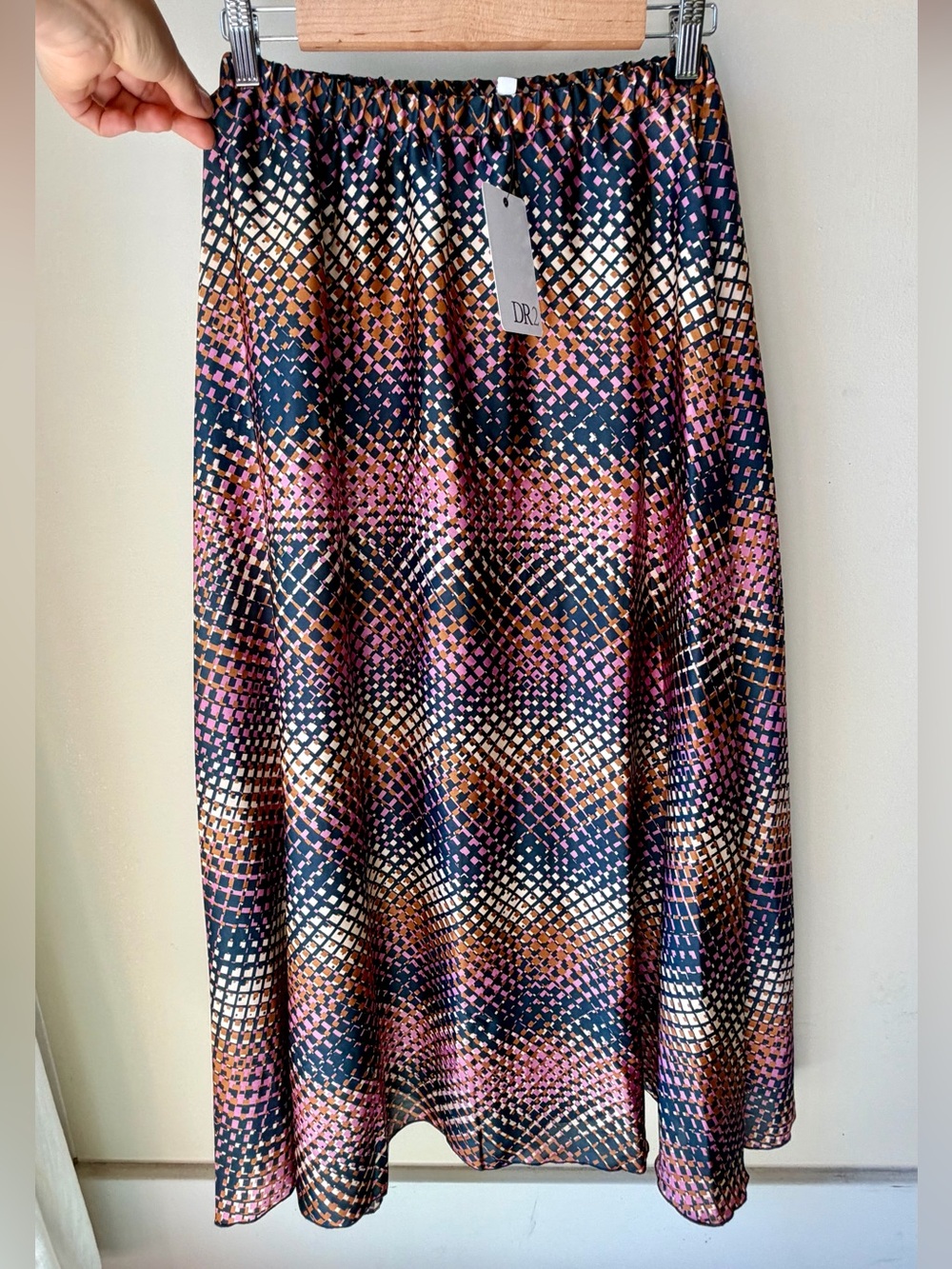 NWT! Maxi Flowy Skirt - Multi-Color Modern Geo-Patterned - XS (fits like a Sm)